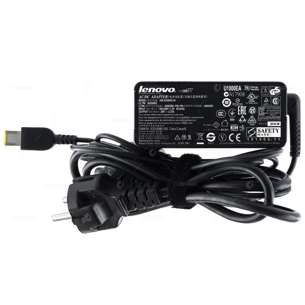 45N0298 LENOVO 45W 20V 2.25A AC ADAPTER CHARGER FOR THINKPAD LAPTOPS ADLX45NCC3A, 36200247, 45N0297